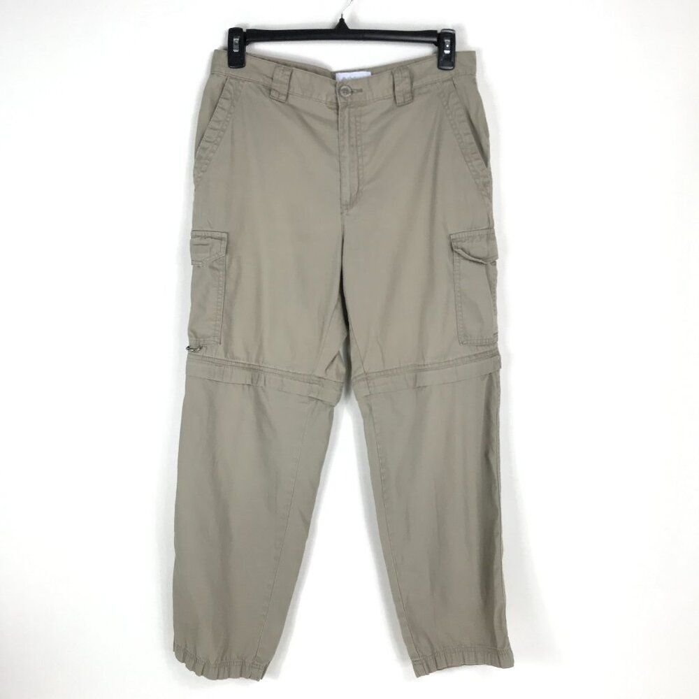 Columbia Convertible Cargo Trail Pant Men's Size 32x30 Beige 100% Cotton Outdoor